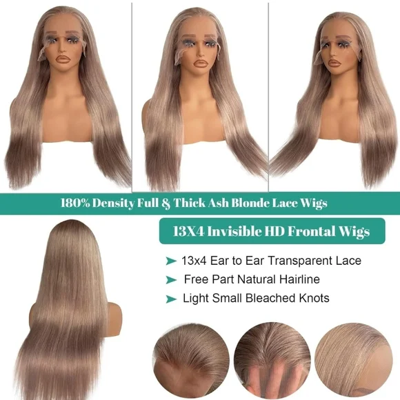 22 Inch Ash Blonde Straight Unit - Picture 2 of 6